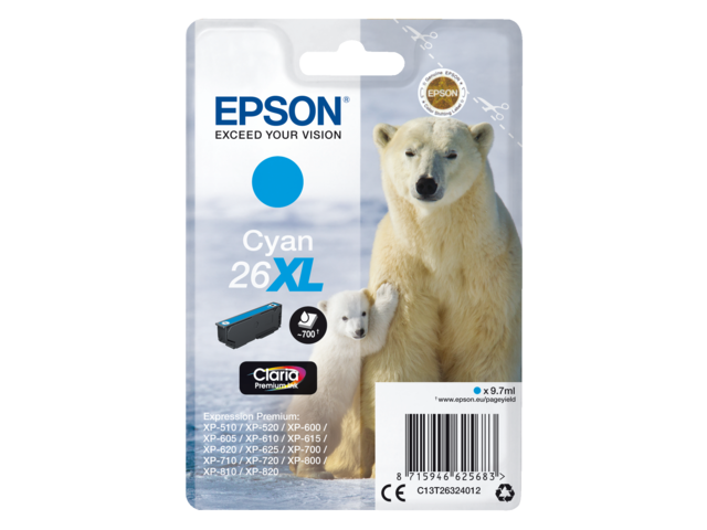 2666480 inkcartridge epson 26xl t2632 blauw