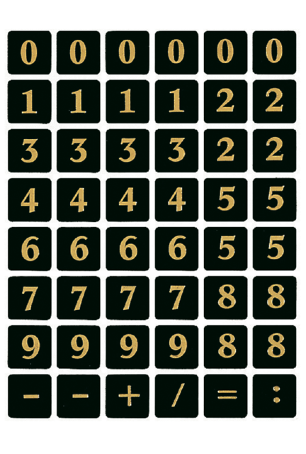 Etiket HERMA 4131 13x13mm getallen 0-9 zwart op goud Etiket HERMA 4131 13x13mm getallen 0-9 zwart op goud