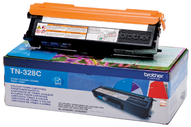 Toner Brother TN-328C blauw Toner Brother TN-328C blauw